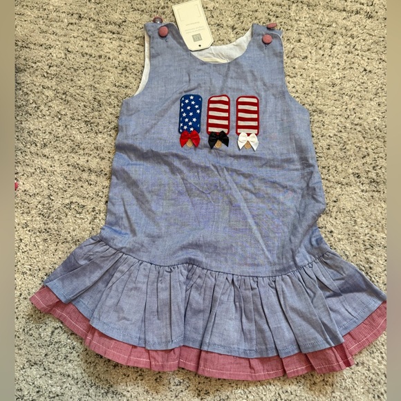 Lil cactus patriotic popsicle dress BRAND NEW W TAGS size 3 red, white, & blue - Picture 4 of 4